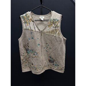 Teddi Vintage Fall Full Zip Sweater Vest